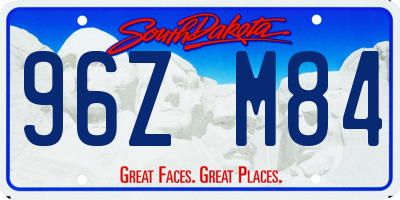 SD license plate 96ZM84