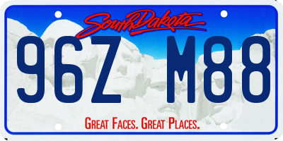 SD license plate 96ZM88