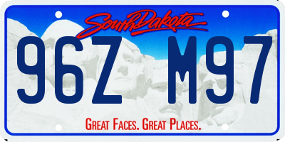 SD license plate 96ZM97