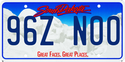 SD license plate 96ZN00