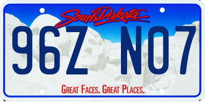 SD license plate 96ZN07