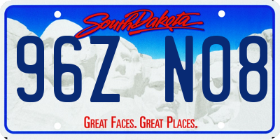SD license plate 96ZN08