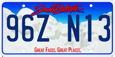 SD license plate 96ZN13