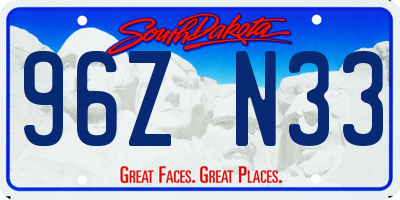SD license plate 96ZN33