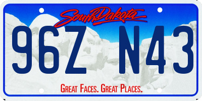 SD license plate 96ZN43