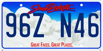SD license plate 96ZN46