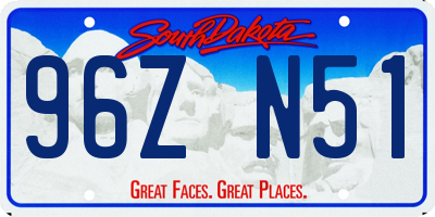 SD license plate 96ZN51