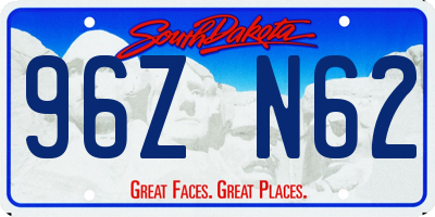 SD license plate 96ZN62