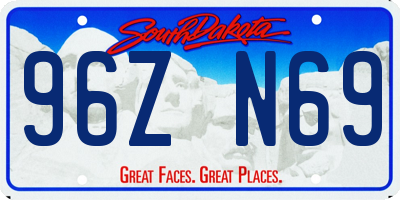 SD license plate 96ZN69