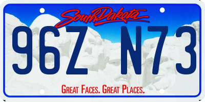 SD license plate 96ZN73