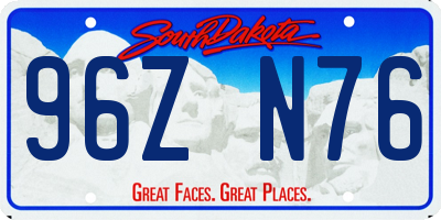SD license plate 96ZN76