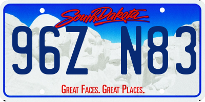SD license plate 96ZN83