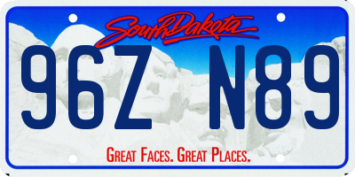SD license plate 96ZN89