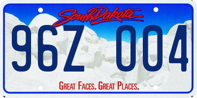 SD license plate 96ZO04