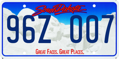 SD license plate 96ZO07