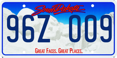 SD license plate 96ZO09