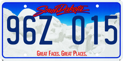 SD license plate 96ZO15