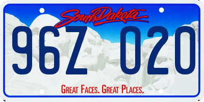 SD license plate 96ZO20