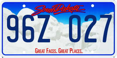 SD license plate 96ZO27