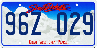 SD license plate 96ZO29