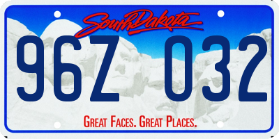 SD license plate 96ZO32