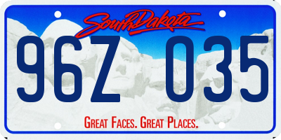 SD license plate 96ZO35