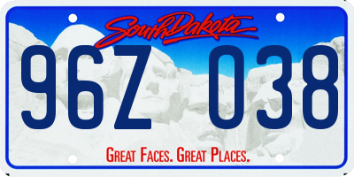 SD license plate 96ZO38