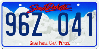 SD license plate 96ZO41