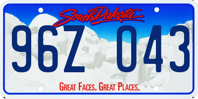 SD license plate 96ZO43
