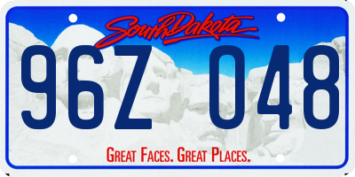 SD license plate 96ZO48