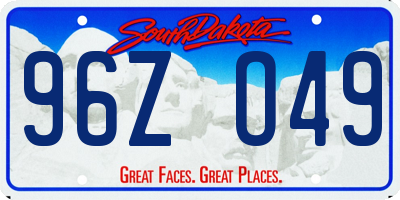 SD license plate 96ZO49