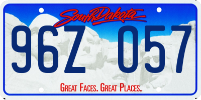 SD license plate 96ZO57