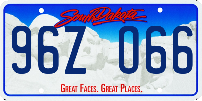 SD license plate 96ZO66