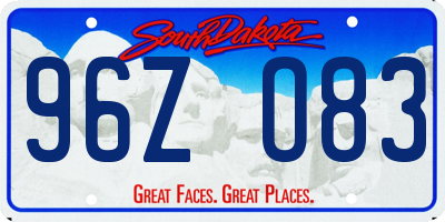 SD license plate 96ZO83