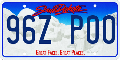 SD license plate 96ZP00