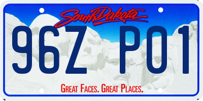 SD license plate 96ZP01