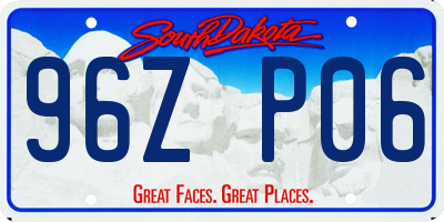 SD license plate 96ZP06