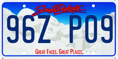SD license plate 96ZP09