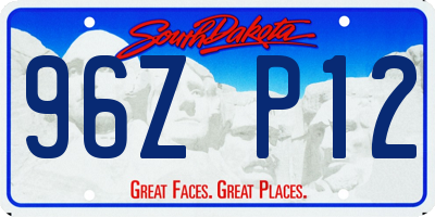 SD license plate 96ZP12