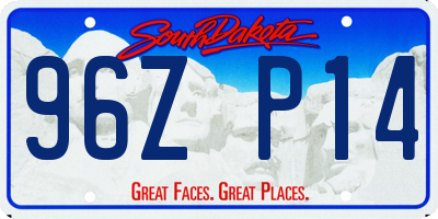 SD license plate 96ZP14