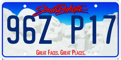 SD license plate 96ZP17