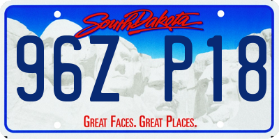 SD license plate 96ZP18