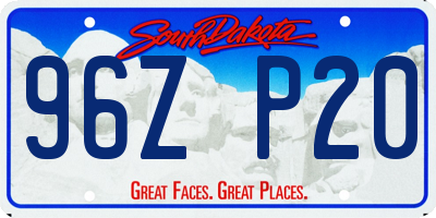 SD license plate 96ZP20