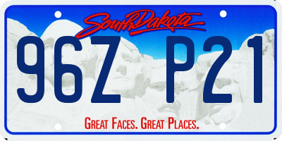 SD license plate 96ZP21