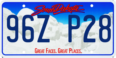SD license plate 96ZP28