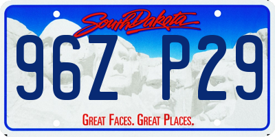 SD license plate 96ZP29