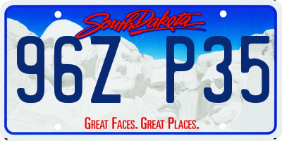 SD license plate 96ZP35
