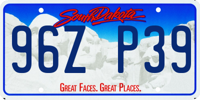 SD license plate 96ZP39