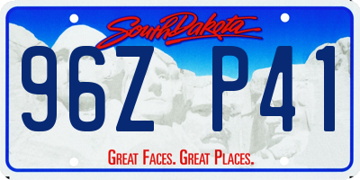 SD license plate 96ZP41