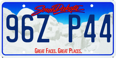 SD license plate 96ZP44
